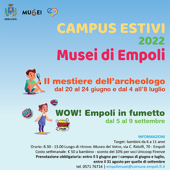 Campus Estivi 2022 ai Musei di Empoli